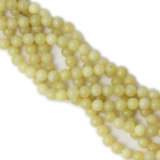 cheavian 35pcs 10mm natural yellow lemon jade gemstone round loose beads for jewelry making diy findings 1 strand 15"