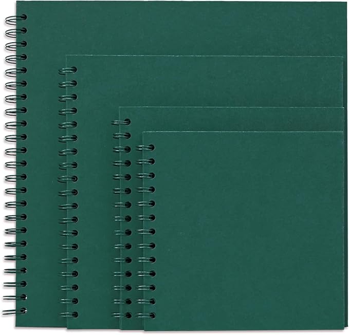 Yopih 8 x 8 Inch DIY Scrapbook Photo Album Hardcover Kraft Blank Page Acid-Free 40 Pages (20 Sheets) Memory Book for Wedding Anniversaries Family Baby Memories Small Scrapbooking Projects, Green
