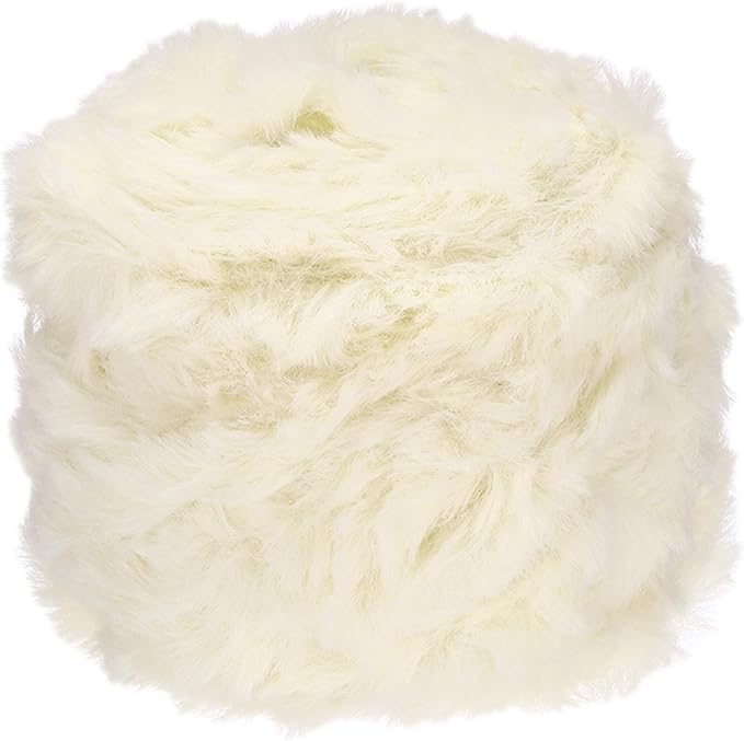 PATIKIL 70yds Faux Fur Yarn, Soft Chunky Polyester Plush Fur Eyelash for Crocheting Knit Blanket Rug Sweater Scarf Hat Bear Craft, Beige
