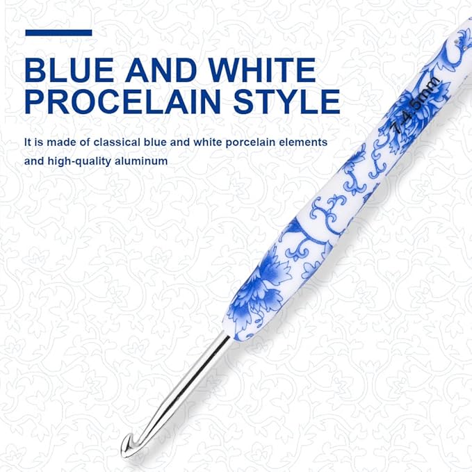 BCMRUN 4.5 mm(7) Crochet Hook, Ergonomic Handle for Arthritic Hands, Soft Rubber Grip Extra Long  Knitting Needles for Beginners and Knitting Crocheting Yarn (4.5mm-7)