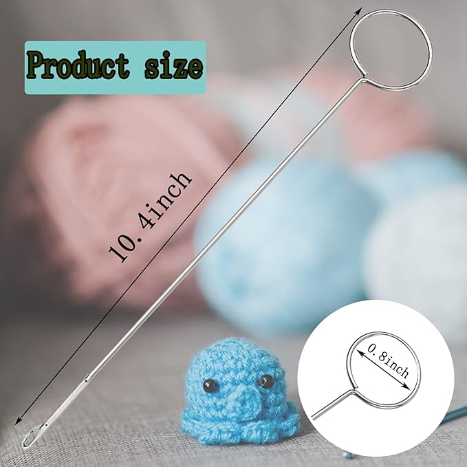4 Pcs Sewing Loop Turner Hook, Needle Hook with Latch, Tongue Crochet Tool for Fabric Belts Strips Tube Straps DIY Accessories