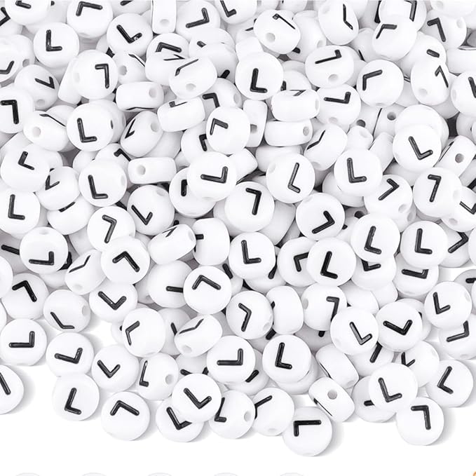 1500pcs Letter L Beads for Friendship Bracelets Making Kit, DIY Jewelry Making Supplies Alphabet Beads