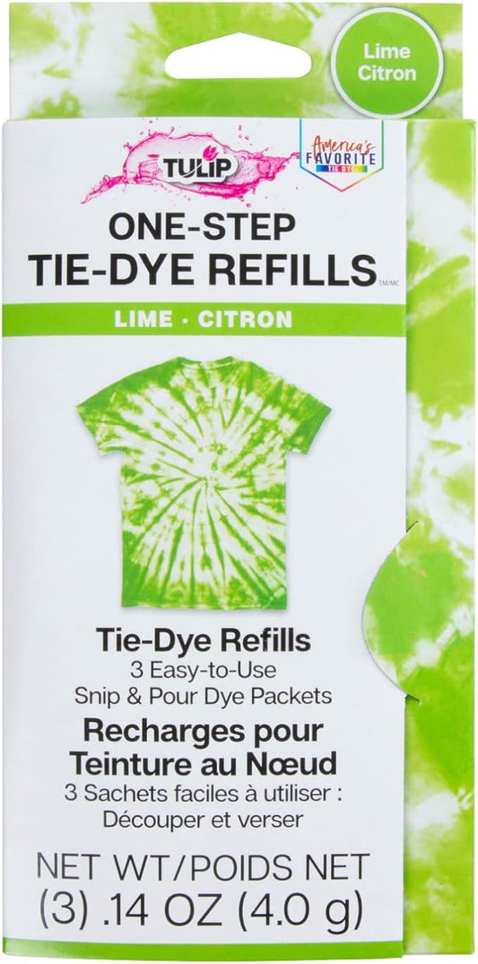 Tulip One-Step Tie-Dye Kit , 3 Fabric Dye Refill Packs, Packs, Lime Green