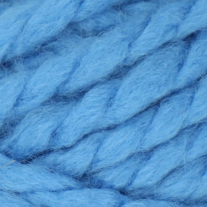Estako Cozy Thick & Quick Yarn 20% Wool 80% Acrylic Soft Super Bulky Weight #6 Knitting and Crocheting Yarn 3.52 oz (100gr) 65 yds (60 m) (55303-Blue)