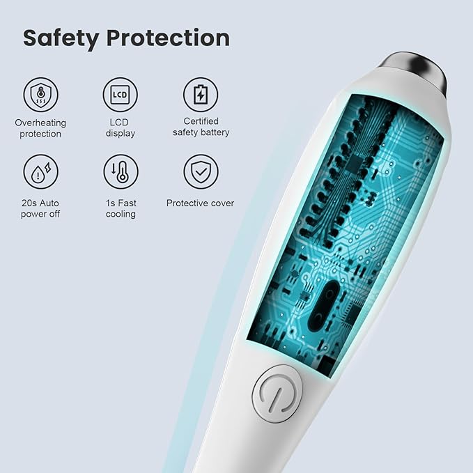 Caydo Thread Burner for Crochet, White USB Rechargeable Thread Zapper with LCD Display, Electrocautery Pen for Beading, Weaving, Sewing, Leather & Jewelry Making (White)