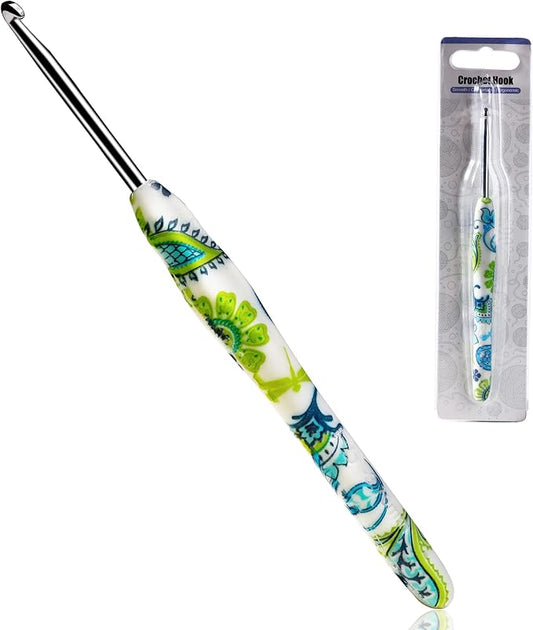 3.75mm Looen Crochet Hook, Ergonomic Handle for Arthritic Hands, Soft Rubber Grip Extra Long  Knitting Needles for Crochet Beginners, Knitting Enthusiasts (3.75mm)