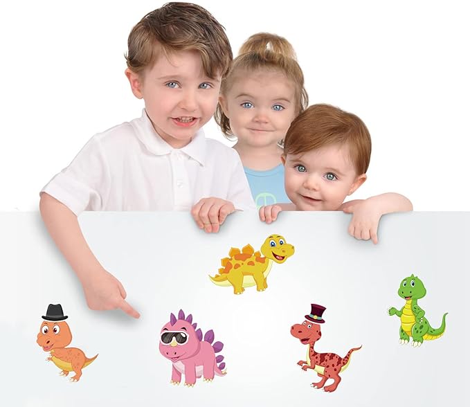 24 sheets 8.27''×5.9'' make your own dinosaur stickers for kids toddlers, make a face stickers for kids party favors activities