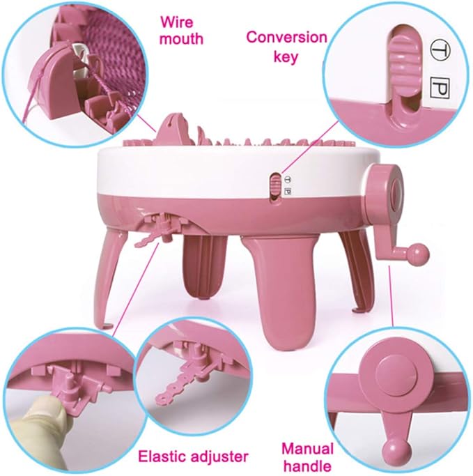 SENTRO 40 Needles Knitting Machine with Electric Adapter, Knitting Board Rotating Double Loom,Smart Weaving Loom Round Knitting Machines, Weaving Loom Machine Kit for Automatic Knit