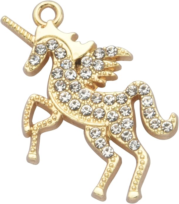 Pack of 20 Rhinestone Charms Gold Plated Pendants Pave Crystal Accessories for Necklace Bracelet Jewelry Making DIY Crafting