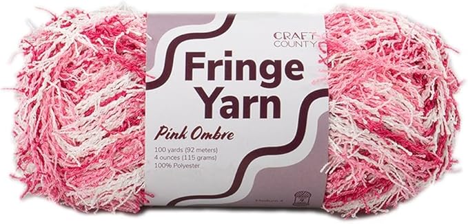 Craft County Fringe Yarn – Medium 4 Polyester Yarn for Scrubby Cloths, Personalized Gifts, and More!