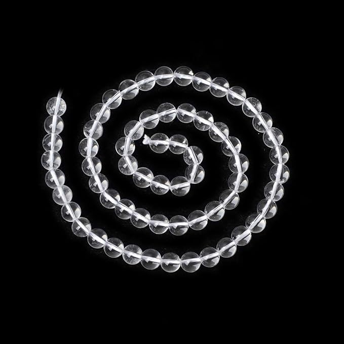 cheavian 60pcs 6mm natural clear white crystal quartz round loose beads crystal energy stone for jewelry making 1 strand 15"