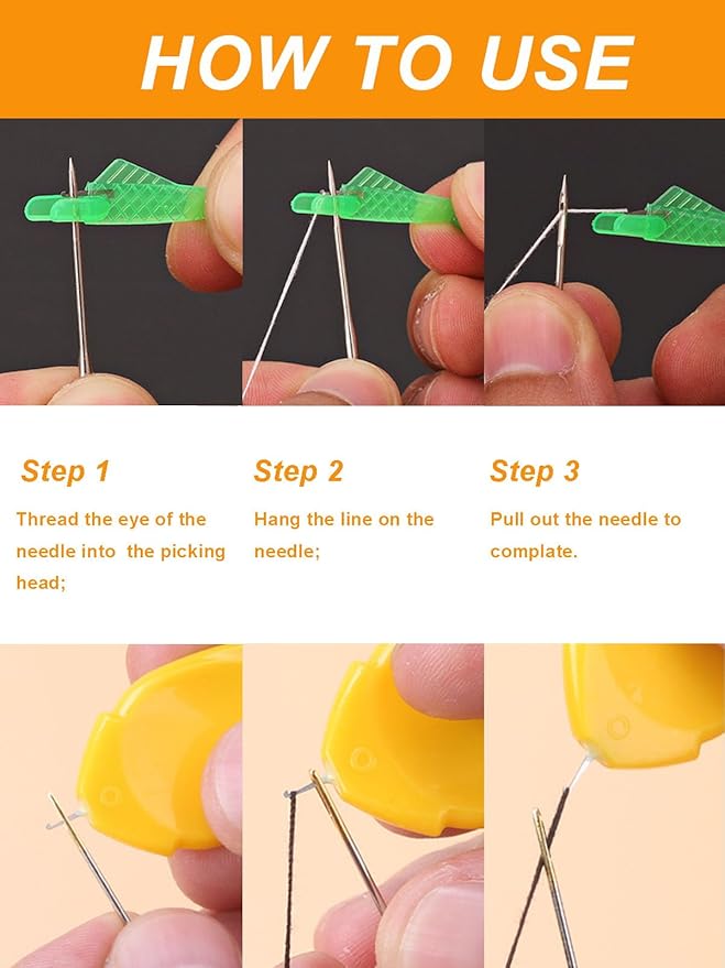 Keepsweat 25 Pcs Needle Threaders Kit,Needle Threaders for Hand Sewing,Include Fish Mouth Easy Threader/Gourd Shaped Sewing Needle Threader Tool/Seam Rippers/Sewing Tweezers/Thimble/Scissor etc
