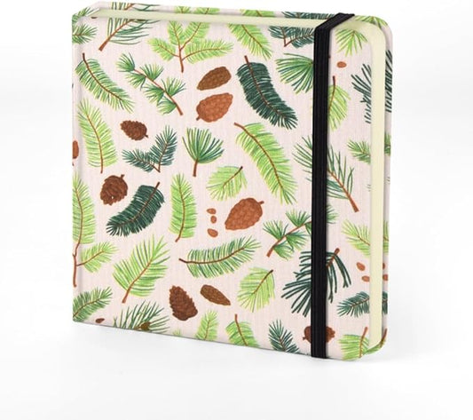 Mifuner Small Square 5x5 80gsm Mini Notebooks Blank Pages Sketchbooks Travel Journal Pocket Hardcover Paint Writing Notebook Blank Diary Memo Planner Sketchbook Fabric Cover, Pinecone