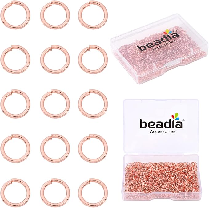 Rose Gold Plated Jump Rings Non Tarnish 4mm 900pcs for Jewelry Making Findings