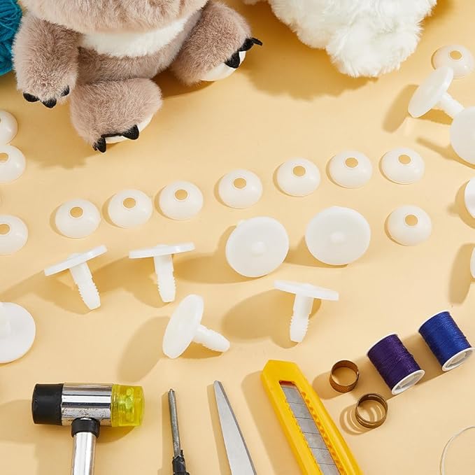 SUPERFINDINGS 16 Sets Doll Joints 40mm Safety Joints Movable Joint Plastic Joints for Amigurumi Crochet Animal Joints Body Joints with Washers Limbs and Head Joints for Soft Teddy Bear Making