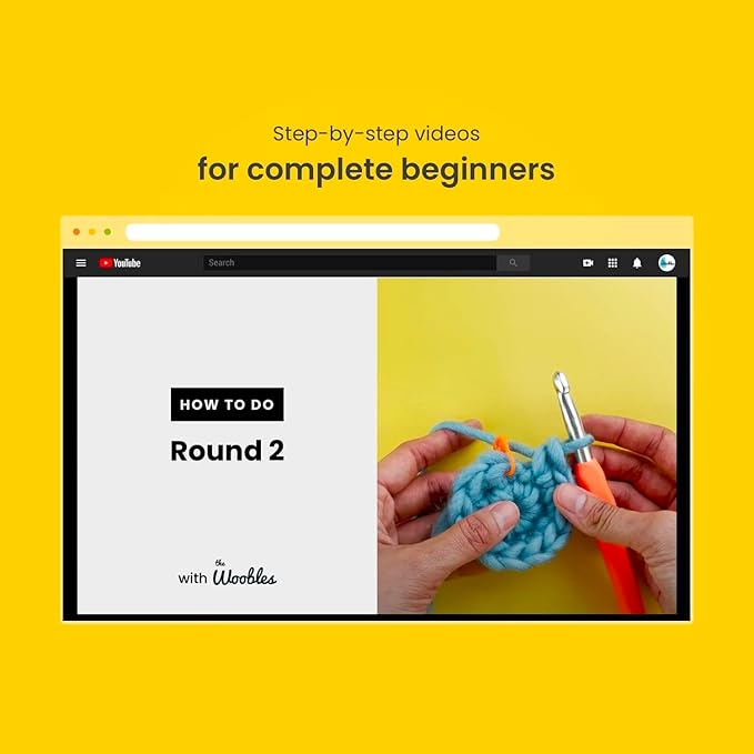 the woobles crochet kit for beginners - easy arts and crafts knitting & crochet animals kit all in one bundle as seen on shark tank - (penguin,chick,fox & bunny) with easy peasy yarn