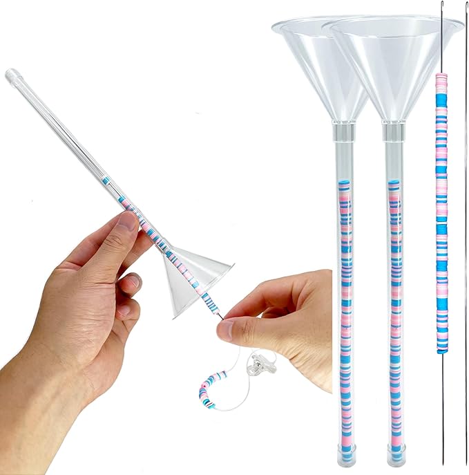 Xmada Beading Funnel - Bead Making Kit with 2 PCS Tools, Needles for Jewelry Making, Bracelets, Necklaces