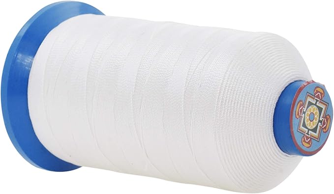 Mandala Crafts Size 207 630D T210 Bonded Nylon Thread - White 800 YDs Tex 210 Heavy Duty Sewing Threads for Leather, Jeans, Weaving, Outdoor Marine Upholstery