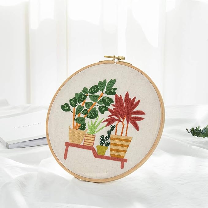 2 pack 5 inch embroidery hoop, guofa 13cm beech wood cross stitch hoops, hanging embroidery frame hoop for decoration