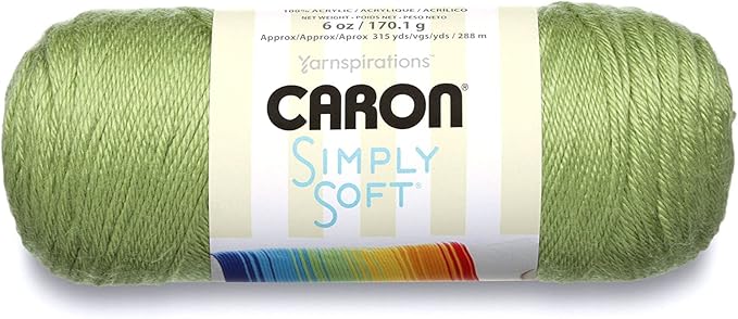 Caron Simply Soft Pistachio Yarn - 3 Pack of 170g/6oz - Acrylic - 4 Medium (Worsted) - 315 Yards - Knitting/Crochet