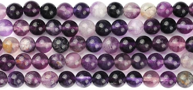 4mm Natural Purple Fluorite Gemstone Round Loose Beads Crystal Stone Bracelet Necklace Accessories Crafts for Jewelry Making DIY,1 Strand 15"