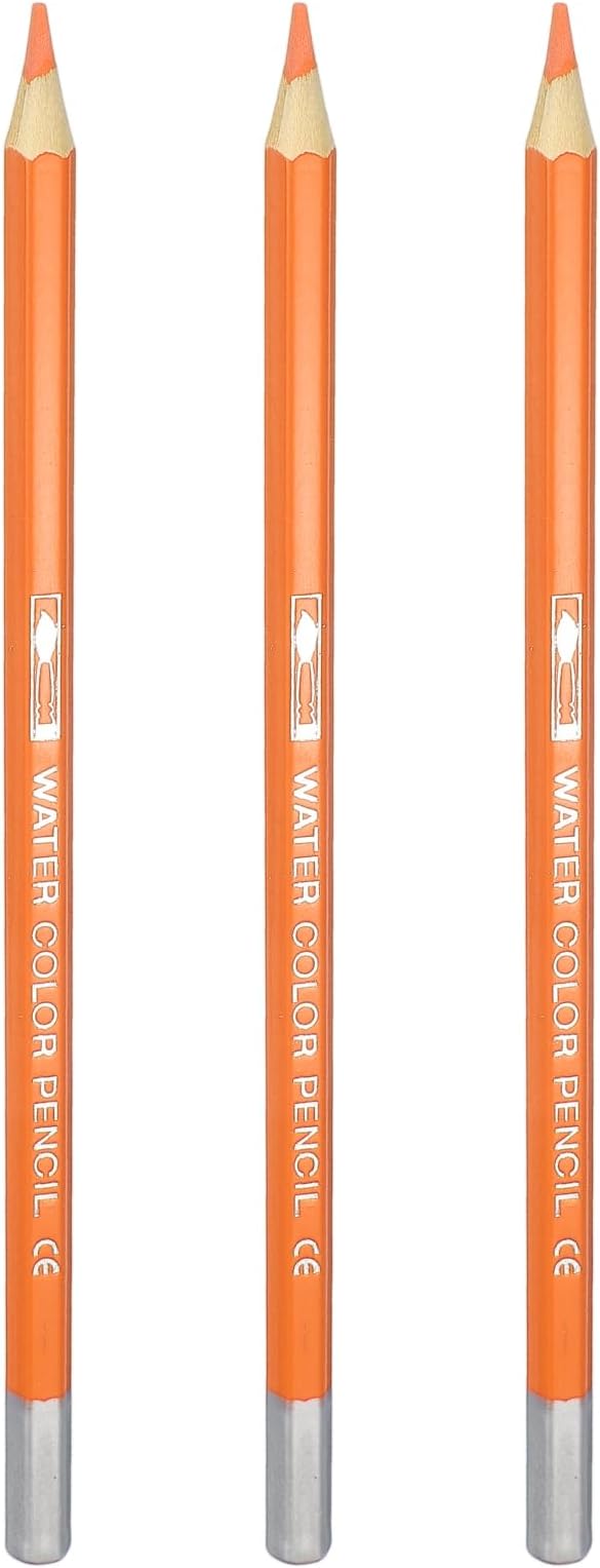 PATIKIL Watercolor Pencils, Orange Yellow Color Pencil Set Sketch Coloring Drawing Colored Pencils Bulk Artist Drawing Supplies for Adult Coloring Book Blending, 3 Pcs