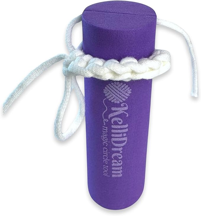 KelliDream Original Magic Circle Crochet Tool w Right & Left-Handed Step by Step Online English Instructions & Videos, Learn How to Make a Magic Circle Stitch w All Yarn Sizes (Purple)