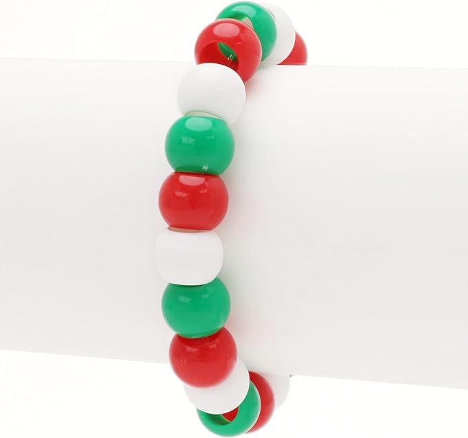 300 christmas colors assortment acrylic large hole beads for crafts and for hair 10mm x 12mm acrylic barrel beads with 5.7mm large hole, glossy christmas assortment