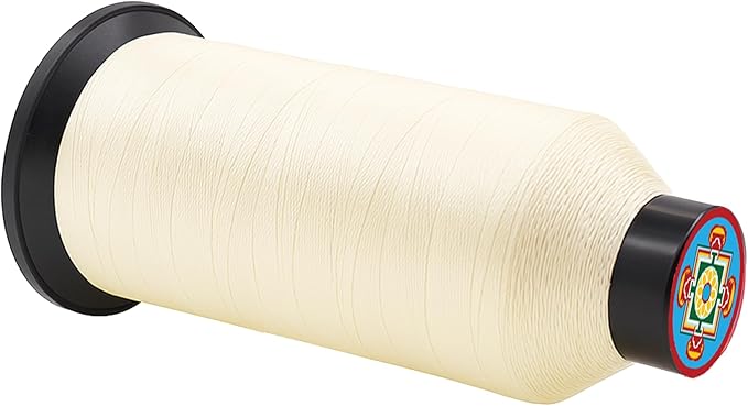 Mandala Crafts Size 92 280D T90 Bonded Nylon Thread - Ivory 1100 YDs Tex 90 Heavy Duty Sewing Threads for Leather, Jeans, Weaving, Outdoor Marine Upholstery