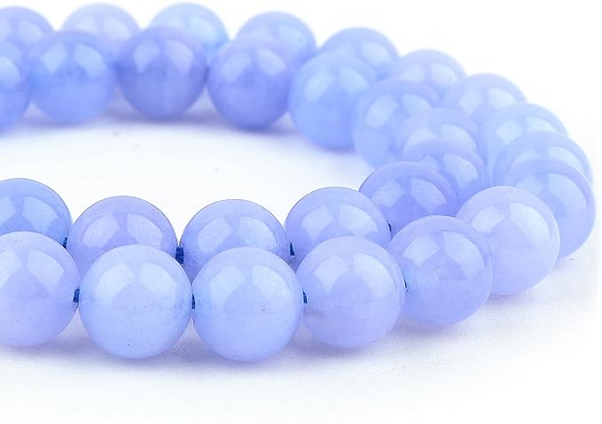 Jade Stone Beads for Jewelry Making - 8mm Gemstone Round Beads for Bracelets(45-47pcs, Aquamarine Jade)