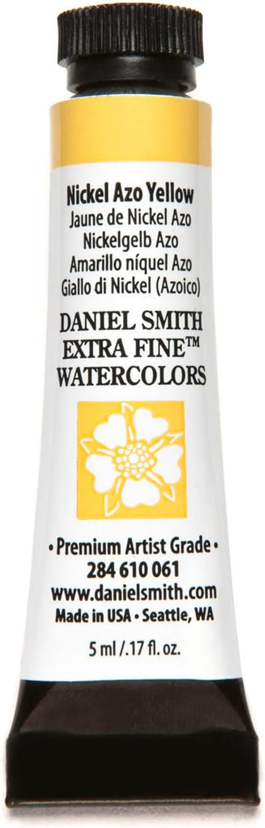Daniel Smith Extra Fine Watercolor Paint, 5ml Tube, Nickel AZO Yellow, 284610061, 0.17 Fl Oz (Pack of 1)