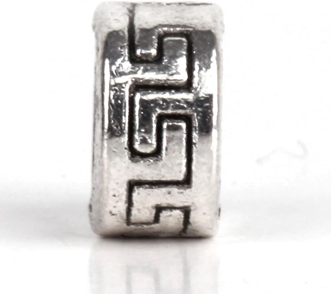 RUBYCA 30pcs Tibetan Silver Tone Spacer Beads Fit European Charms Bracelet Ring Maze Ornament