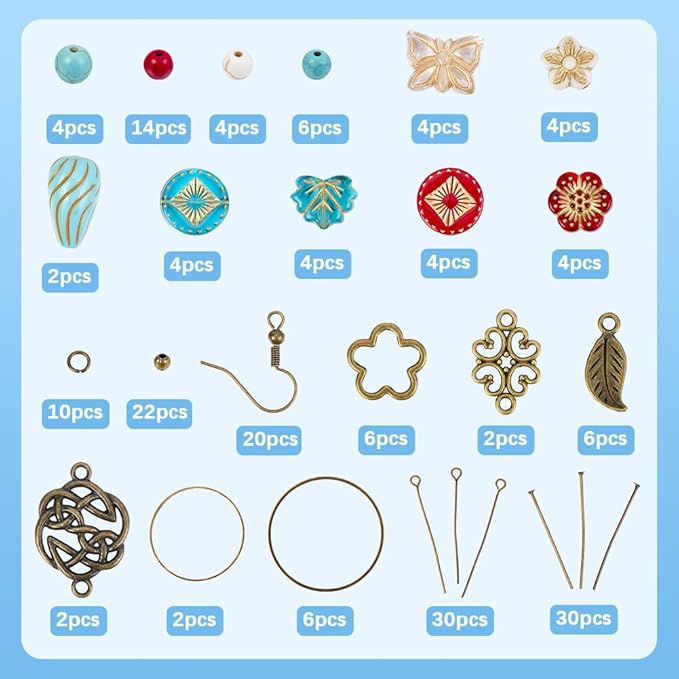 SUNNYCLUE 10 Pairs Baroque Earrings for Women Vintage Earrings for Women Trendy 2025 Acrylic Antique Bronze Tibetan Style Retro Turquoise Gemstone Bohemian Boho Jewelry Set Christmas Wedding Gift DIY