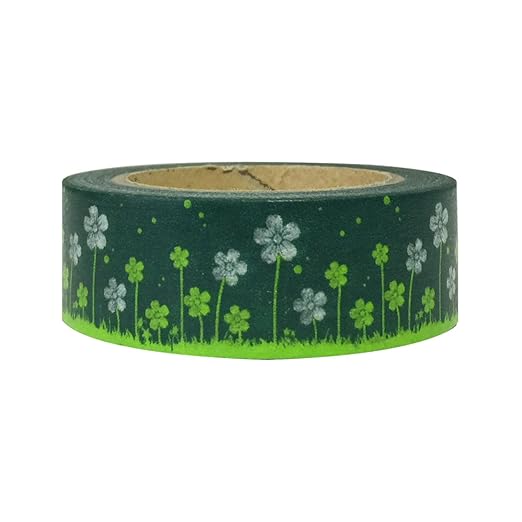 Wrapables Colorful Washi Masking Tape, Green Meadow