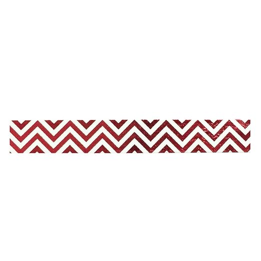 Wrapables Colorful Washi Masking Tape, Metallic Red Zigzag