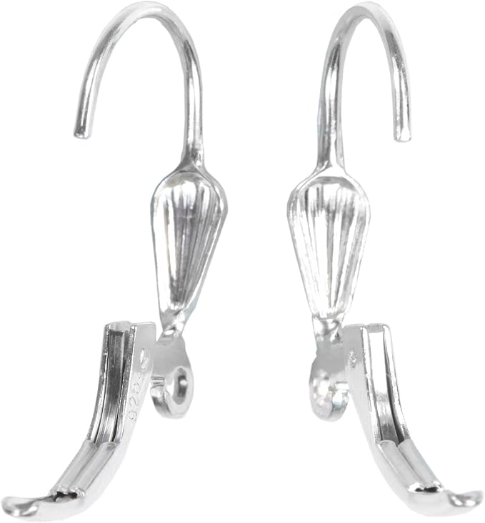 ugems 3-pairs sterling silver shell leverback earring findings