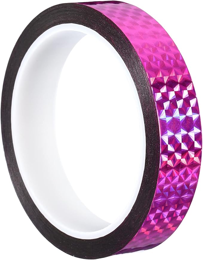 PATIKIL Prism Tape 0.8 Inch x 55 Yards, Holographic Metalized Reflective Adhesive for Detailing Accent Wall Decor Art, Rose