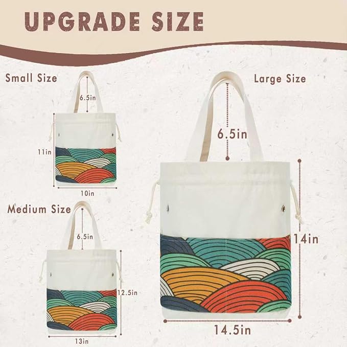 TOGETRUE Yarn Bag, Knitting Crochet Tote Bag, Yarn Storage Bags Organizer, Crochet bags for Crocheting Project, Store Skein Ball, Short Knitting Needle (Large, Color Arc)