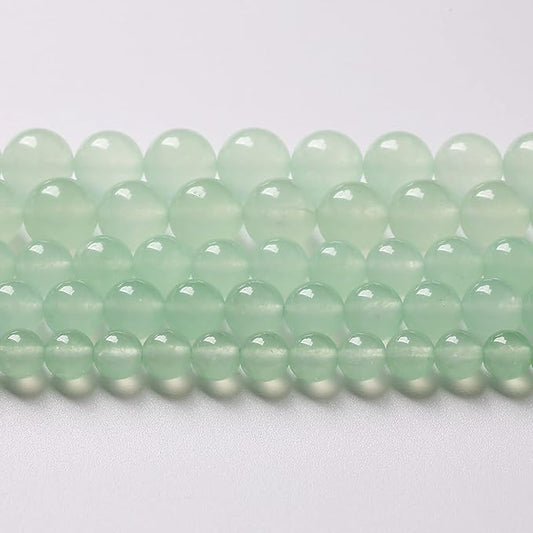 6mm 60pcs Natural Green Jade Chalcedony Beads Energy Healing Power Stone Beads for Jewelry Making Round Loose Beads DIY Bracelet 15" (Green Jade, 6mm)