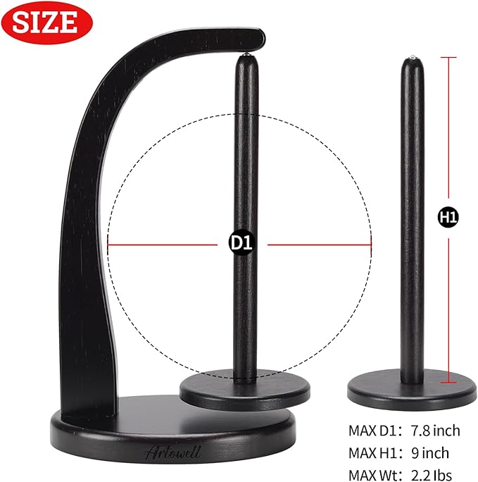Model Magnetic Pendulum Wooden Yarn Holder for Crocheting, Yarn Storage Organizer, Delightful Surprise Gift for Knitting Lovers by ARTOWELL (Ebony-Colored, Enlarged Size)
