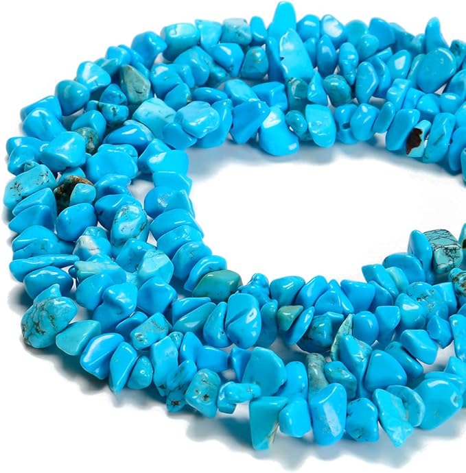 5-8mm Natural Blue Turquoise Howlite Gemstone Chips Beads Healing Crystals Waist Bracelets Necklace Kit Irregular Stone DIY Crafts Design Jewelry Making