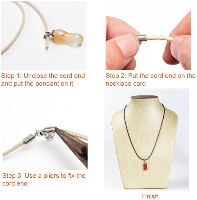Selizo 100Pcs Satin Silk Necklace Cord with Lobster Clasp and Extension Chain