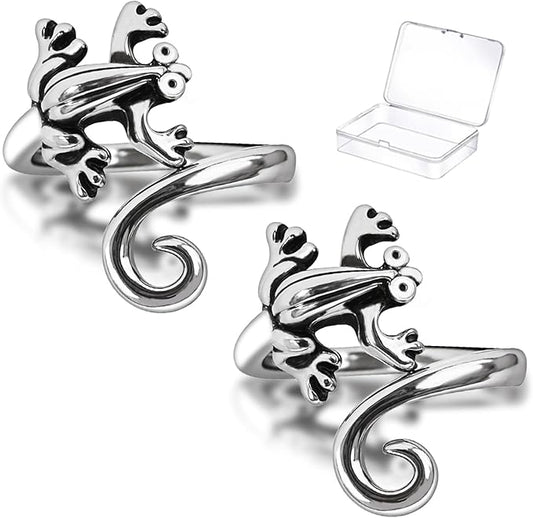 Yarn Tension Rings Adjustable Crochet Tension Ring for Finger Yarn Guide Ring for Crocheting Knitting Ring Crochet Accessories 4PCS (2 Pcs Frogs)