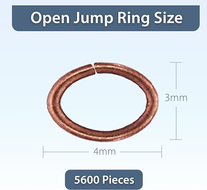 Mandala Crafts 5600 Pcs 4X3mm Antique Copper Oval Jump Rings Kit - Nickel &, Easy to Use, Tarnish & Rust Resistant, Ideal for Jewelry Making & Crafting