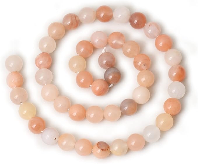 cheavian 45pcs 8mm natural pink aventurine round loose beads for jewelry making diy bracelet necklace materials 1 strand 15"