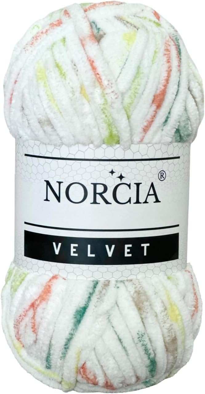 Soft Velvet Yarn Chenille Yarn for Crocheting Super Bulky (100g-3.50oz) (68m-74.3 yds) Baby Blanket Yarn for Knitting Amigurumi Yarn for Crochet Weaving Craft (Speckled Sunset, 1 Skein)