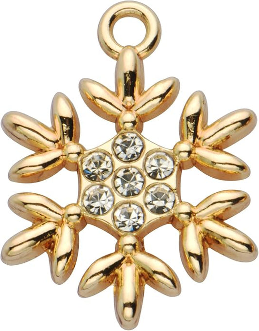 Pack of 20 Rhinestone Charms Gold Plated Pendants Pave Crystal Accessories for Necklace Bracelet Jewelry Making DIY Crafting
