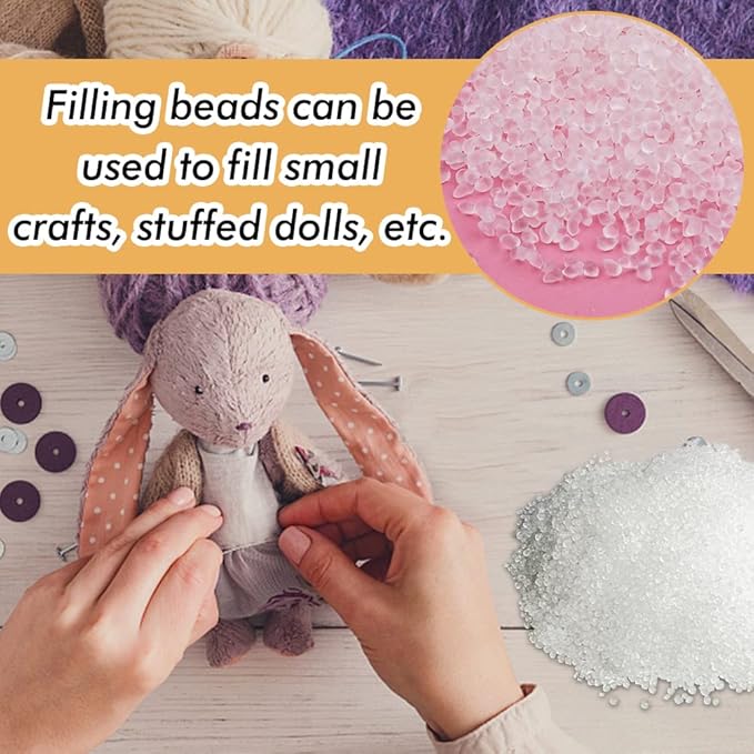Stuffing Beads, 3.5oz Weighted Pellets for Stuffed Animals, Craft Rubber Beads for Stuffing Animals, Heavy Filler for Crafts - 100g