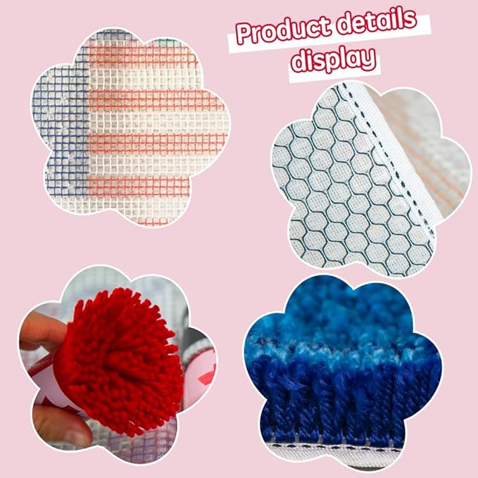 DL-YTG Latch Hook Kits Rug National Flag Crochet Yarn Cushion Colour Pre-Printed Canvas Cover Rug Needlework DIY Hook and Latch Kit Christmas Home Decoration 52x38cm/20 X15inch