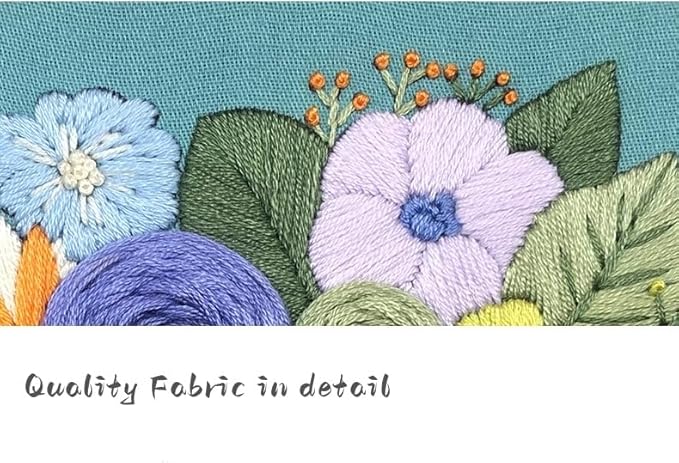 2 Pack Embroidery Kit for Beginners, Pet and Floral Patterns, Learn Different Stitches with Hand Embroidery Kit, 7.8' Hoop, Colored Threads and Needles, Gift for Adults Teens and Dog Cat Lovers (Cat)